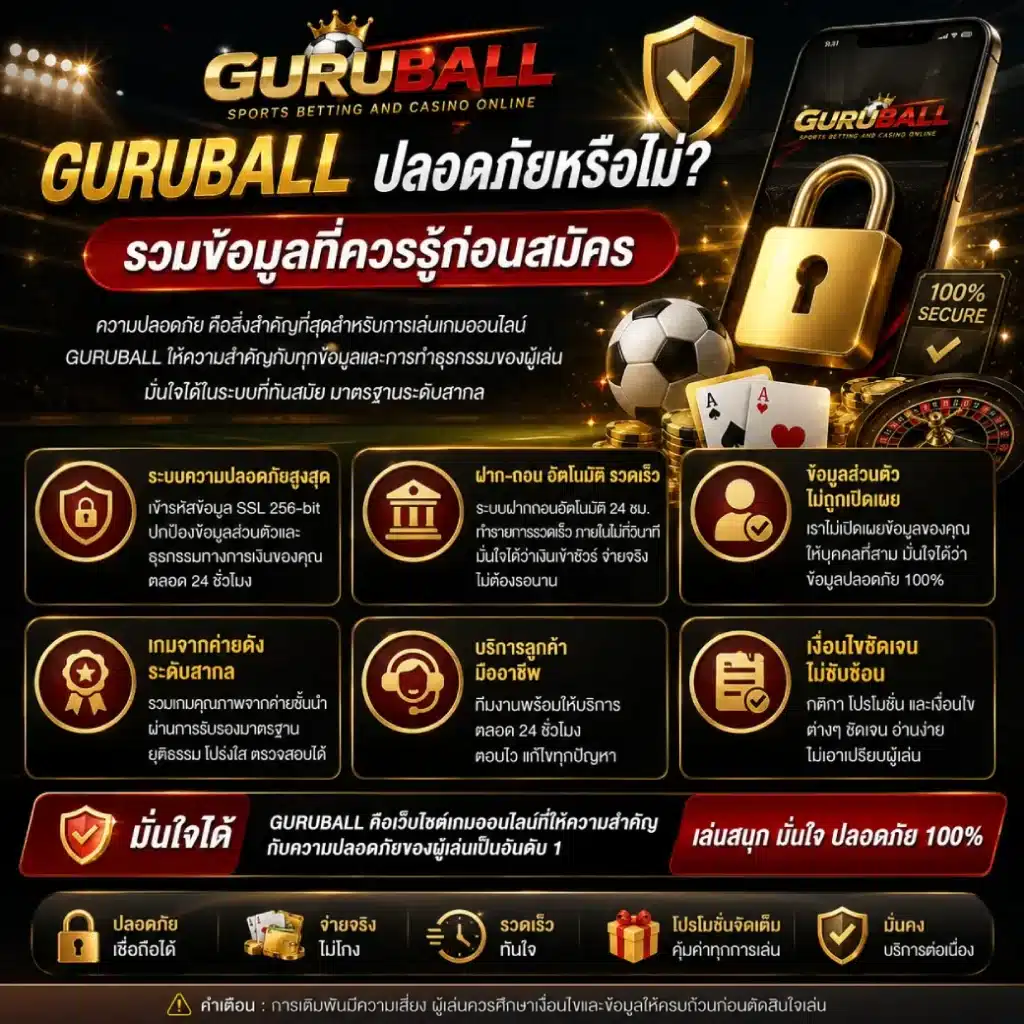GURUBALL ปลอดภัยหรือไม่_ รวมข้อมูลที่ควรรู้ก่อนสมัคร
